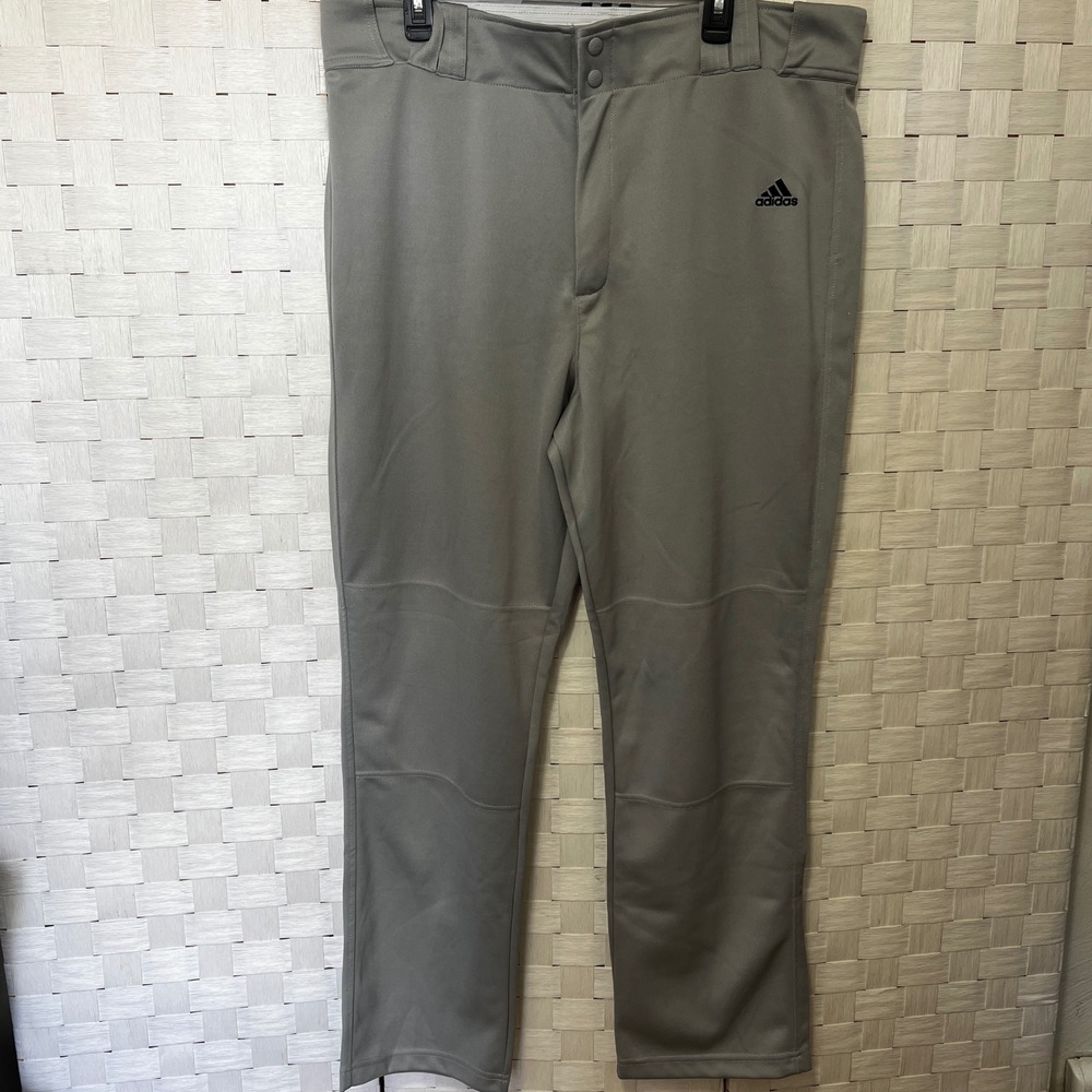 Adidas Baseball Pants Adult XL Gray Athletic‎ Training Practice EUC